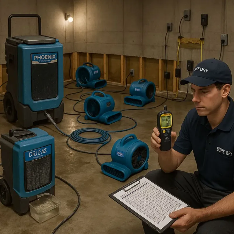 Structural Drying and Dehumidification process in Sheboygan, WI